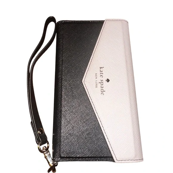 NWOT Kate Spade Black and White Phone Wristlet - Picture 1 of 3